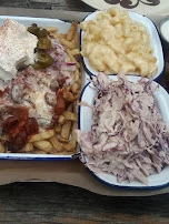 Loaded Fries Mac'n'Cheese Coleslaw and Chicken Wings